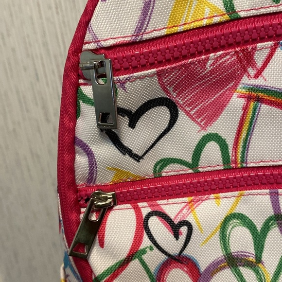 Colorful Heart Pattern Backpack Causal Travel Daypack College Backpack - Picture 11 of 11